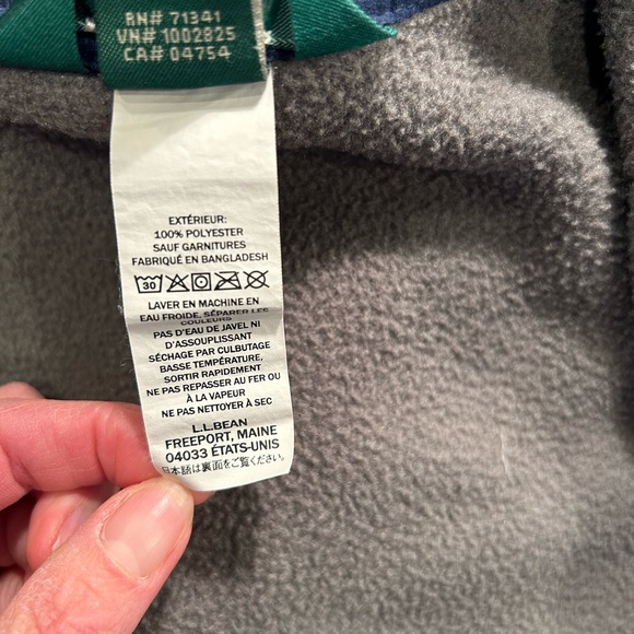 LL Bean Fleece Jacket toddler size 2T Blue & Gray - Picture 4 of 6